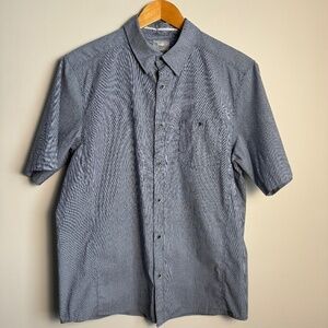Cloudveil Men's Short Sleeve Button Up Casual Shirt Bluish-Gray Small Summer